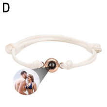 (White) Customized Photo Projection Bracelet Custom Wife And Children Pet Memory Gift