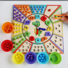 Pincer Ball Game - Wooden Fine Motor Skills Toy Set with 78 Colorful Balls & 12 Shapes, Educational Montessori Activity for Kids 3+ Years
