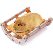 (orange) Squirrel Wooden Sofa Shaker Hamster Winter Warm Cotton Nest (Green) 1 Piece - dd01