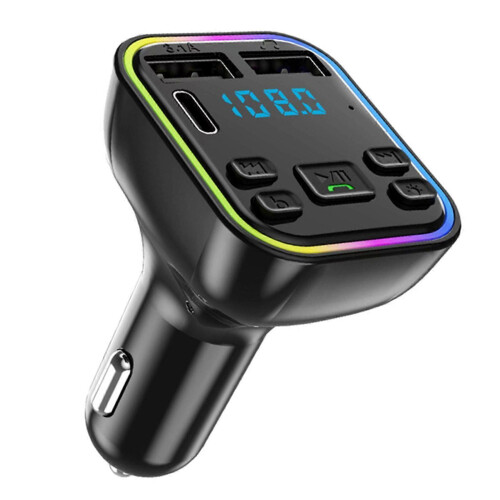 Car Wireless Bluetooth FM Transmitter Type-C Dual USB 3.1A Charger Adapter Fast