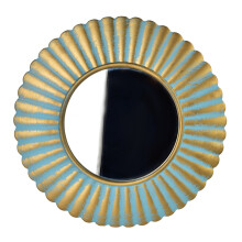 Decoratieve spiegel Glas Mondex DAZ 40x40x3 cm Turquoise/Goud 1 stuk