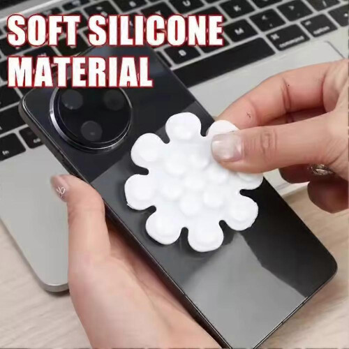 (Black) Universal Silicone Suction Cup Phone Mount Mini Suction Sticker Mount 2