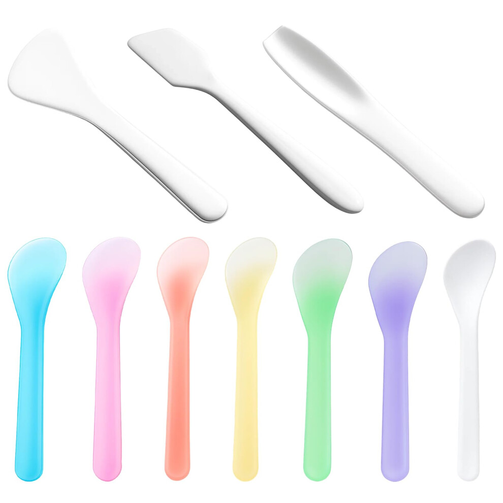 10 Piece Skincare Spatula Set for Creams and Serums with Stainless Steel and Plastic Hygienic Tools