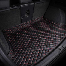 (Black-red) Boot Liner with Raised Edges for Mazda CX-5 2017-2023, Leather Car Trunk Mat Protector Guard Tray - Dog Friendly & Waterproof Accessory