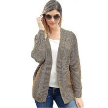 (S,Brown)Womens Cardigan Open Front Long Sleeve Chunky Knit Cardigan Loose - Ri