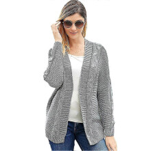 (XL,Grey)Womens Cardigan Open Front Long Sleeve Chunky Knit Cardigan Loose - Ri