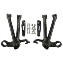 (Matt Black) Motorcycle Rear Footrest Foot Pegs Bracket Set For Suzuki Gsxr 1000 20072008 K7 K8 Black Silver