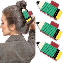 (Style1) 3pcs Pencil Hair Claw Clips Funny Teacher Hair Clips Cute Hair Jaw Barrettes Back To School Hair Accessories for Teachers Appreaction Dift