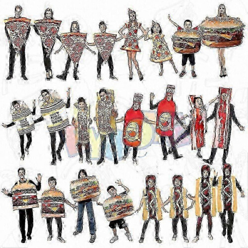(adult) Hamburger and Pizza Themed Halloween Cosplay Costume for Adults ...
