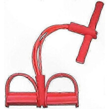 (Red) Fitness Resistance Bands Set with 4 Tubes, Ankle Straps and Pedal for Stretching Workouts
