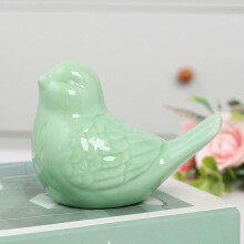 Ceramic Bird Toilet Bolt Covers Green Decorative Bathroom Caps Stylish Durable Glossy Ceramic