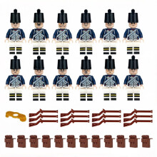 12 PCS Line Infantry Mini Figures Building Blocks with Weapons Wargaming Toys Gift for Military Enthusiast