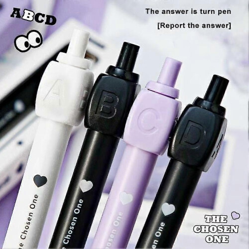 (L Strong Endurance Edition, Black and white) Answer Pen ABCD Rotating Decompression Gel Pen 1