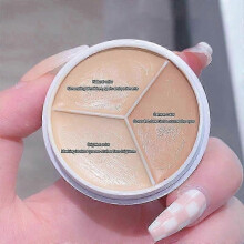 3-Colour Concealer Cream Palette for UK Makeup - Waterproof & Long-Lasting, Covers Dark Circles