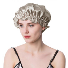 (apricot) Silk Bonnet Cap Soft Elastic Spa Cap for Women Breathable Moisture Wicking Shower Cap Reusable Bath Cap for Hair Care  Claret