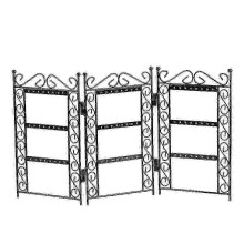 72-Hole Black Folding Screen Jewelry Rack - Fashionable Earring Display and Storage Organizer for British Users
