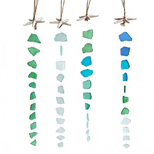 Sea Glass Wind Chimes for Window Decors Handcrafted Wind Chimes