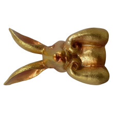 Delicate Gold Rabbit Display With Weathered Finish Pretty-large