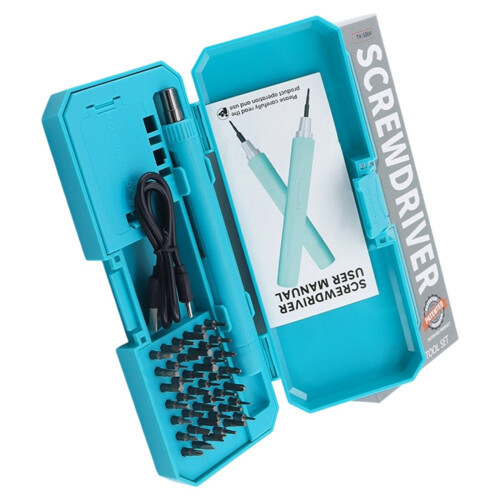 Ergonomic Handle Electric Screwdriver Set 42 Accessories-Blue