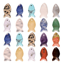 Pack Of 20 Crystals Fish Pendants Random Color For Necklace