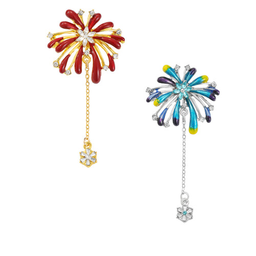Broche pyrotechnique avec frange pendante, élégants modèles-Or 1