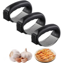 (3 Pack) Stainless Steel Rocker Garlic Press – Portable Manual Crusher for Home Kitchen, Easy Smash Gadget (1 Pack)