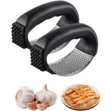 (2 Pack) Stainless Steel Rocker Garlic Press – Portable Manual Crusher for Home Kitchen, Easy Smash Gadget (1 Pack)