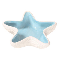 (blue starfish 1) Beach Ceramic Conch Shell Tray Ocean Conch Ceramic Tray Coastal Jewelry Storage Holder for Rings and Earrings
