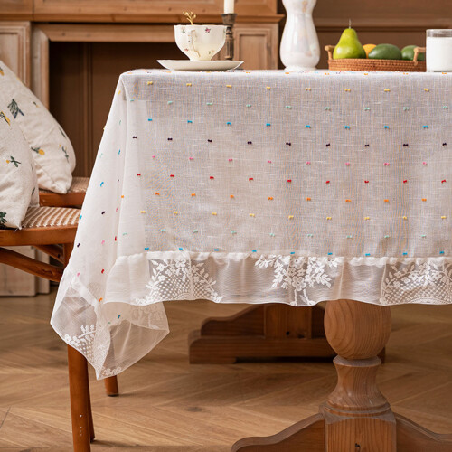 Funny Colorful Dots Table Cover Washable Polyester-140*240cm 2