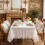 Rainbow Dots Tablecloth with Ruffled Lace Trim-140*140cm 7