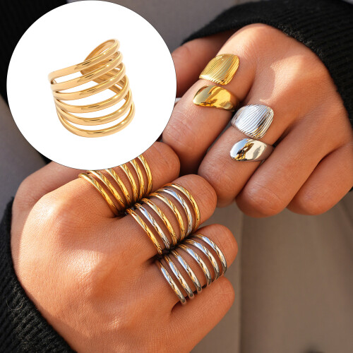 Stylish Multi Loop Openwork Woven Ring-A21 1 2601277 2