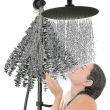 25pcs Dried Eucalyptus and Lavender for Shower 17' Natural True Eucalyptus Leaves Lavender Shower Pot Pendant for Bathroom Home DIY Decoration