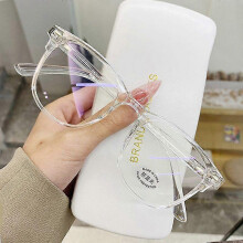 (White) Transparente Computerbrille für Damen und Herren, runder Blaulichtfilter, optische Brille