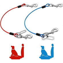 Car Seatbelt, 2pcs Dogs Car Harnesses Made of Coated Wire, Chew Proof Safety Restraint Leash, Vehicle Dog Accessories,Double Clips & Latch