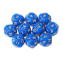 (Blue) 10pcs 16 Sided Dice D16 Polyhedral Dice for Game Blue