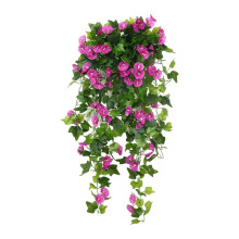 (Purplish Red) Artificial Morning Glory 44 Heads Realistic Fake Silk Petunia Flower UV Resistant Indoor Outdoor