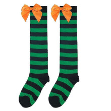 Girls' Halloween Knee High Socks with Purple Bow New High Socks for Children