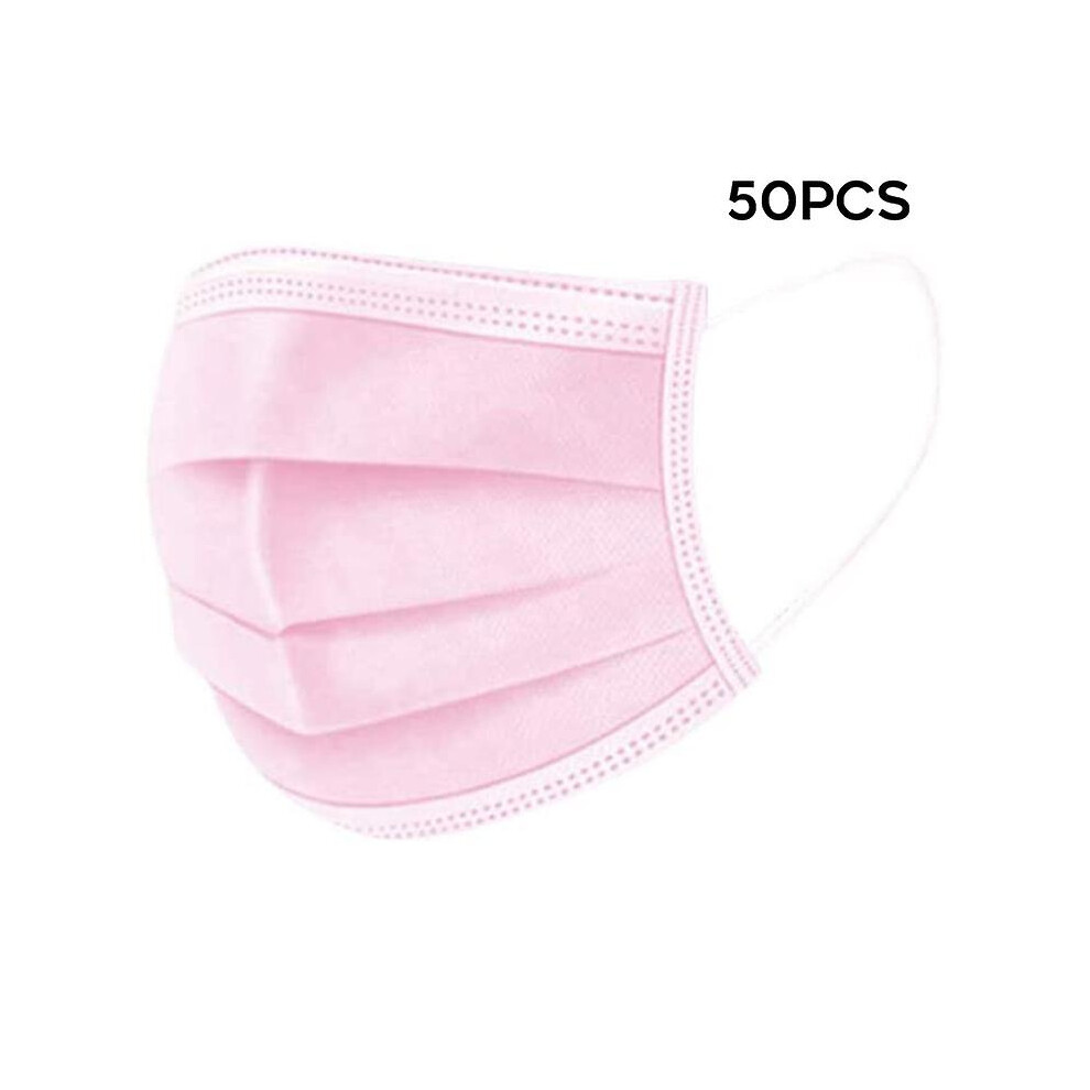 50pcs Disposable Face Bandanas For Adult 3ply Face Mask Nose And Mouth Protection