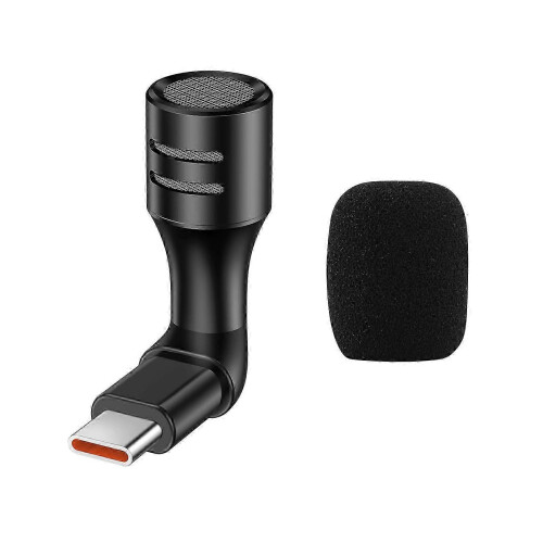 Mini Smartphone Video Microphone Cardioid Condenser Mic Type-C Plug CVC Active Noise Reduction Plug and Play with Foam Windshield compatible Android 2