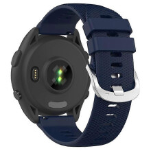 (Blue) Compatible compatible Garmin Forerunner 265 Silicone Watch Band 22mm Cross Stripe Soft Sport compatible Watch Strap