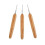 3pcs 0.5mm Dreadlock Crochet Needle Hook Bamboo Handle Hooks Tools Making 1