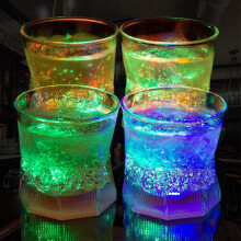 LED Old Fashioned Acrylic Glasses, Fun Multicolor Liquid Activated Fun Light Up Drinking Tumblers