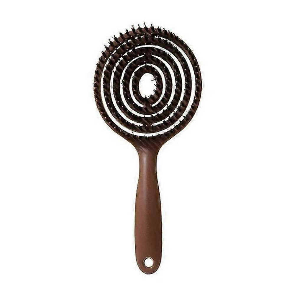 Double Layer Detangling Hair Brush with Boar Bristles for Scalp Massage and Styling