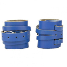 (Blue) Men Wrist Guards Genuine Leather Fitness Compression Weight Lifting Wrist Guards Wristbands Single Bar Wrist Guards Supports S04