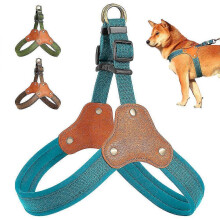 (Blue, M-Chest 48-58cm) Step In Dog Harness for Medium Large Dogs Soft Padded Pet Vest