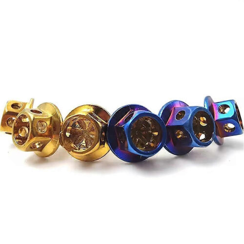 (Blue) Portable Professional Unique Modification Burned Screw Titanium Screws M5 Motorcycle Self-Tapping Shell Car 2