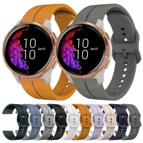 (Black) Silicone Watch Band compatible Garmin Venu 2