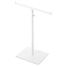 (63.50X30.00X15.00CM, White) Metal Purse Display Holder Stainless Steel Handbag Display Stand Adjustable Bag Stand