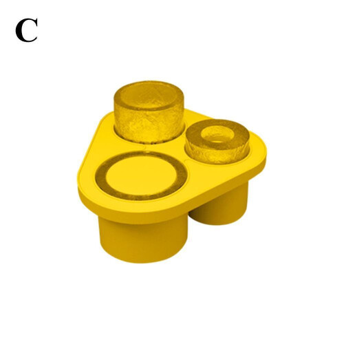 (Yellow 5PCS) Silicone Ice Lattice Ice Making Mold with Three Silicone Ice Grids