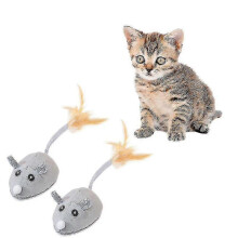(2pcs) Plush Simulation Mouse Cat Pet Teasing Interactive Toy - Ri